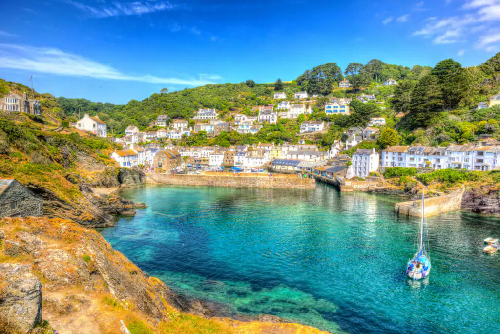 Polperro Harbour which is popular holiday destination.
