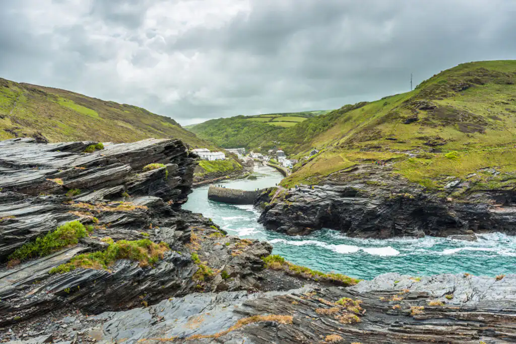 Rocky Valley Waterfall lying on the South West Coastal Path near Bostcastle.