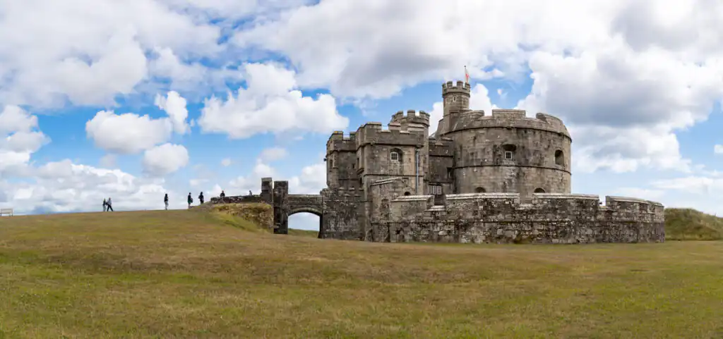 Stoic Pendennis Castle in Falmouth, supposedly, one of the most haunted places to visit in Cornwall.