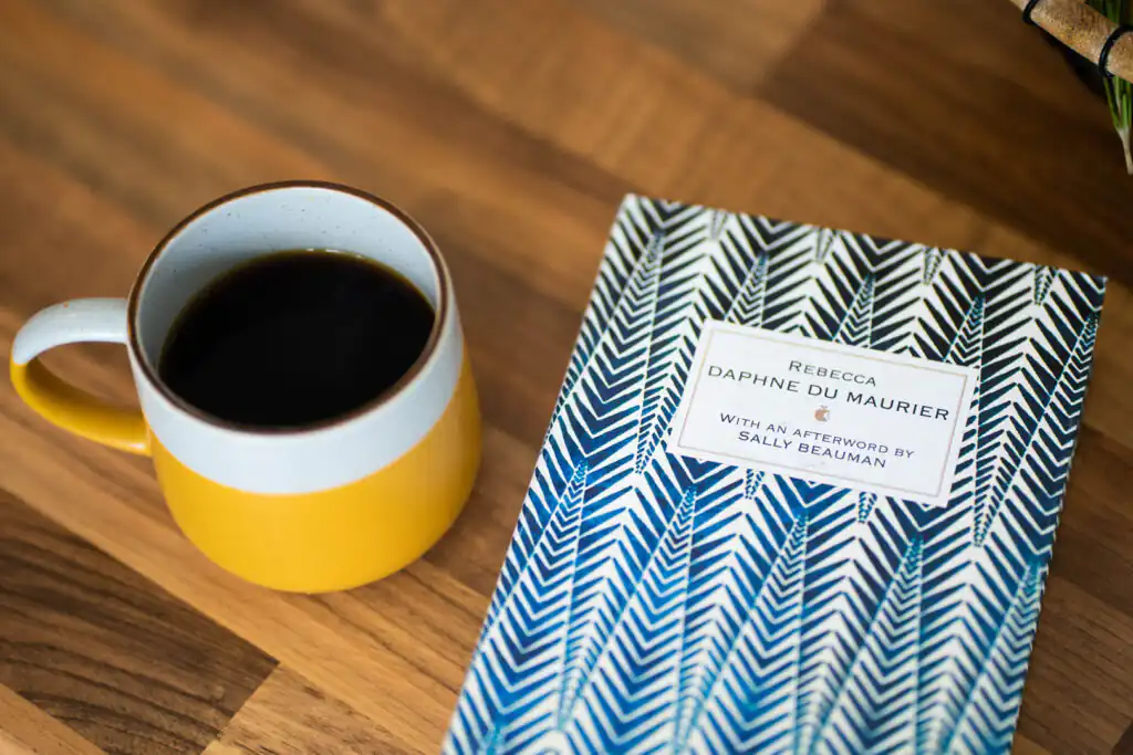 A Daphne Du Maurier book displayed on a table, of which Cornwall was a key inspiration.